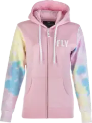 Fly Racing 358-0071X Women's Tie-Die Zip Up Hoodie XL Pink/Yellow/Blue