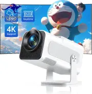 Mini Projector【Auto Keystone】 Portable Projector 4K Supported Native 1080P, 180