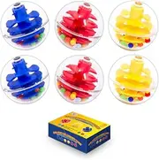WEofferwhatYOUwant 6 Rattle Balls for Drop Towers – 1.8 Inch Clear Plastic, Baby-Safe – Replacements for Ball Ramp Toys – Durable, Montessori-Aligned – 9 Months+