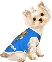 Oklahoma State Flag print Dog Shirts for Small Dogs Stretchy T-Shirts Lightweight Tank Top Sleeveless Striped Vest