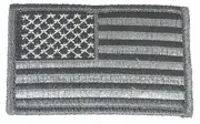 GREY GRAY AMERICAN US UNITED STATES FLAG PATCH HOOK AND LOOP BACKING