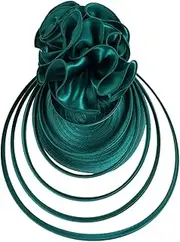 [ROMISBABA] Elegant Tea Party Wedding Fascinator Headband Banquet Headdress for Women Dark Green