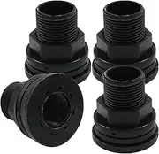 Hitefu 4PCS Bulkhead Fitting, PVC Double Threaded Water Tank Connector, Ideal for Rain Barrels, Pools, Aquariums, Tubs, Spigot, 3/4 Inch Male 1/2 Inch Female