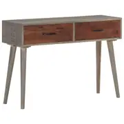 Console Table Grey 110x35x75 cm Solid Rough Mango Wood vidaXL