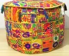Bohemian floor cushions - decorative pouf cover, sari patchwork cushion cover