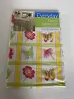New Town & Country Living Spring Squares Fabric Tablecloth 60” Round
