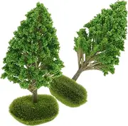 2pcs Tree Model Green Scenery Tree Plant Model Adornment Scenery Trees Landscape Decor Simulation Plant Model Miniature Street Trees Tree Adornment Model Scenery Diorama Trees