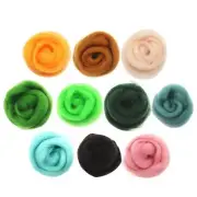 10g Handmade Wool Corriedale Top Roving Felting Wool Dyed
