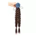 Hair Band Braided Ponytail Wig Denim Rose Wig Twist Braids Women