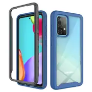 MCC Shockproof Bumper Case Samsung Galaxy A52 4G 5G Clear Back Cover A525 [Dark Blue]