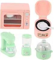 ERINGOGO 1 Set Mini Kitchen Appliance for Dollhouse Tools Includes Mini Oven Breakfast Cooker Juicer Interactive Playset for Fun Dollhouse Decor