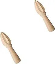 Alipis 2pcs Efficient Multipurpose Lemon Juicer Portable Squeezer Wooden Lemon Reamer for Home Commercial Use