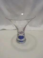 Hand Blown CIROC Vodka Martini Glasses With Blue Bubble Base