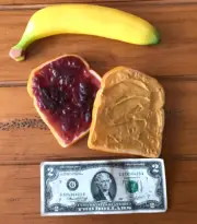 VTG REALISTIC FAKE PLAY FOOD ✿ PEANUT BUTTER &JAM SANDWICH BANANA ✿ NEW SET EXC