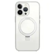 MagSafe Phone Case For iPhone 13 Pro with Kickstand Ring Shockproof Magnetic Case - Silver