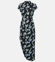 [Rotate] Rotate Asymmetric mesh midi dress AU 8 black