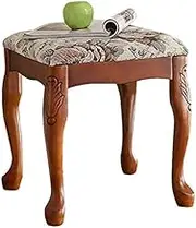 Footstool Dressing Table Vintage Vanity Table for Make Up Soft Dressing Table Makeup Seat for Bedroom Baroque Upholstered Piano Chair (Size: 38cm x 38cm x 43cm)