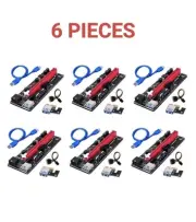 6 PACK! PCIE GPU Riser Latest V009S 6 PIN + MOLEX GPU Mining ETH USB