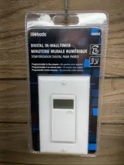 Woods 6.4 Amp 7-Day In-Wall Programmable Indoor Digital Timer Switch