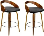 Artiss Bar Stools Stool Set of 2 Swivel Kitchen Counter Barstools Dining Chair Chairs Black in 60cm Seat Height Floor for Home Dining Room Cafe Outdoor Indoor