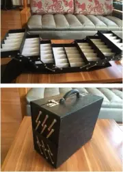 Eyeglasses Display Case 56PCS Suitcase Foldable Eyewear Storage Box for Glass