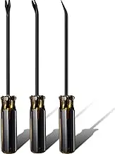 3 Packs Tack Lifter 3 mm U Tip Nail Staple Rivet Tack Puller Screwdriver Upholstery Staple Remover Tool for Furniture (Yellow, Black)