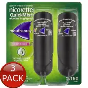 3 x Nicorette Q/Mist Berry Spry Duo 13.2Ml
