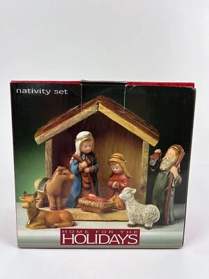 Home For the Holidays Nativity Set Ceramic Porcelain Christmas New