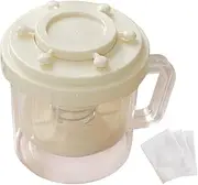 Ｂｅｓｇａ Yogurt Strainer Yogurt Filter Thick Creamy Yogurt Spring Pressure Filtration Yogurt Maker with Lid for Cabinet Homemade, Beige