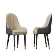2x High-End Microfiber Leather Dining Chairs