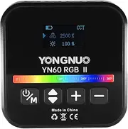 Kcolly YN60RGB II 6W Pocket Led Light RGB Video Lamp Mini Photography Light with 1/4in Screw Hole 68pcs Beads 2500K-9900K Color Temperature 25 Scene Effects CRI≥95 with Cold Shoe Mount Adapter for