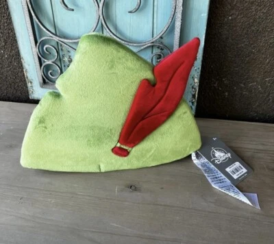 Adult Unisex Peter Pan Green Costume Hat With Feather NWT Disney Store