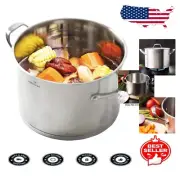 HOMI CHEF 8QT Nickel-Free Stainless Steel Stock Pot - Non-Toxic & Induction Safe
