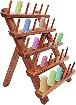 Thread Spool Holder | Wooden Rack Sewing 30 Spool Holder | Folding Crafting Accessories Organizer Quilting Binding Multi-Purpose Aid for Beginners and Professionals