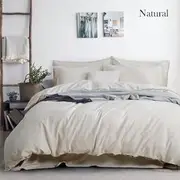 My Best Buy - Luxurious Linen Cotton Quilt Cover Set Queen Natural
