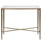 NEW Cafe Lighting Heston Marble Console Table Brass Small
