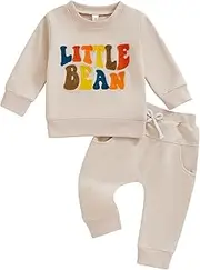 [Geagodelia] Little Bean Baby Boy Clothes Sweatshirt and Trousers Winter Baby Boy Long Sleeve Going Home Outfit Set