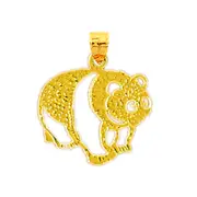 14K Gold Silhouette Panda Charm