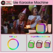 Portable Mini Karaoke Machine Bluetooth Speaker with 2 Wireless Microphone Kids