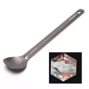 1pc Titanium Spoon Long Handle Spoon Outdoor Camping Tableware*GY