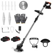 Cordless Grass String Trimmer with 2 Battery Charger Brush Cutter Lawn Edger US