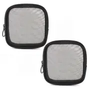 Black Mini Makeup Bag Mesh Wash Storage Bags Lipstick Pouch Toiletry Kit Set
