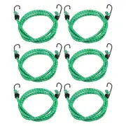 6Pcs Bungee Cord with Hooks 60" Rubber Bungee Cords for Outdoor, Green