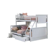 Myer White Triple Bunk Bed with Storage and Mattress Set