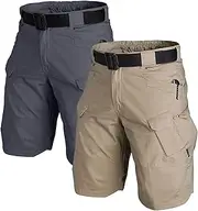 [AUTIWITUA] Men's Waterproof Tactical Shorts Outdoor Cargo Shorts, Lightweight Quick Dry Breathable Hiking Fishing Cargo Shorts
