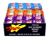 Zotz Fizz Power Candy 48 Strings 4 Pieces String Blue Raspberry, Orange & Grape