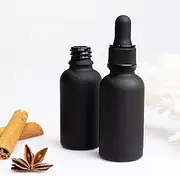 RZN 10 Pack 30ml Empty Glass Black Dropper | Matt Black Colour Reusable Glass Bottle with Eye Dropper, Travel Glass Bottle for Essential Oils, Fragrances, Perfumes, Serum, Cosmetics, Beauty Products