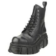 New Rock Metallic M-newmili083-s39 Unisex Platform Boots in Black - 10 US