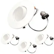 4Pack 4" LED Round Recessed Gimbal Flush Mount Retrofit, 2700K, 9W(65W), 650LM