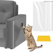 Cat Scratch Protector, 20 x 500cm Grip-Resistant and Durable Anti-Scratch Tape With Scraper for Sofas, Carpets, Walls, Etc